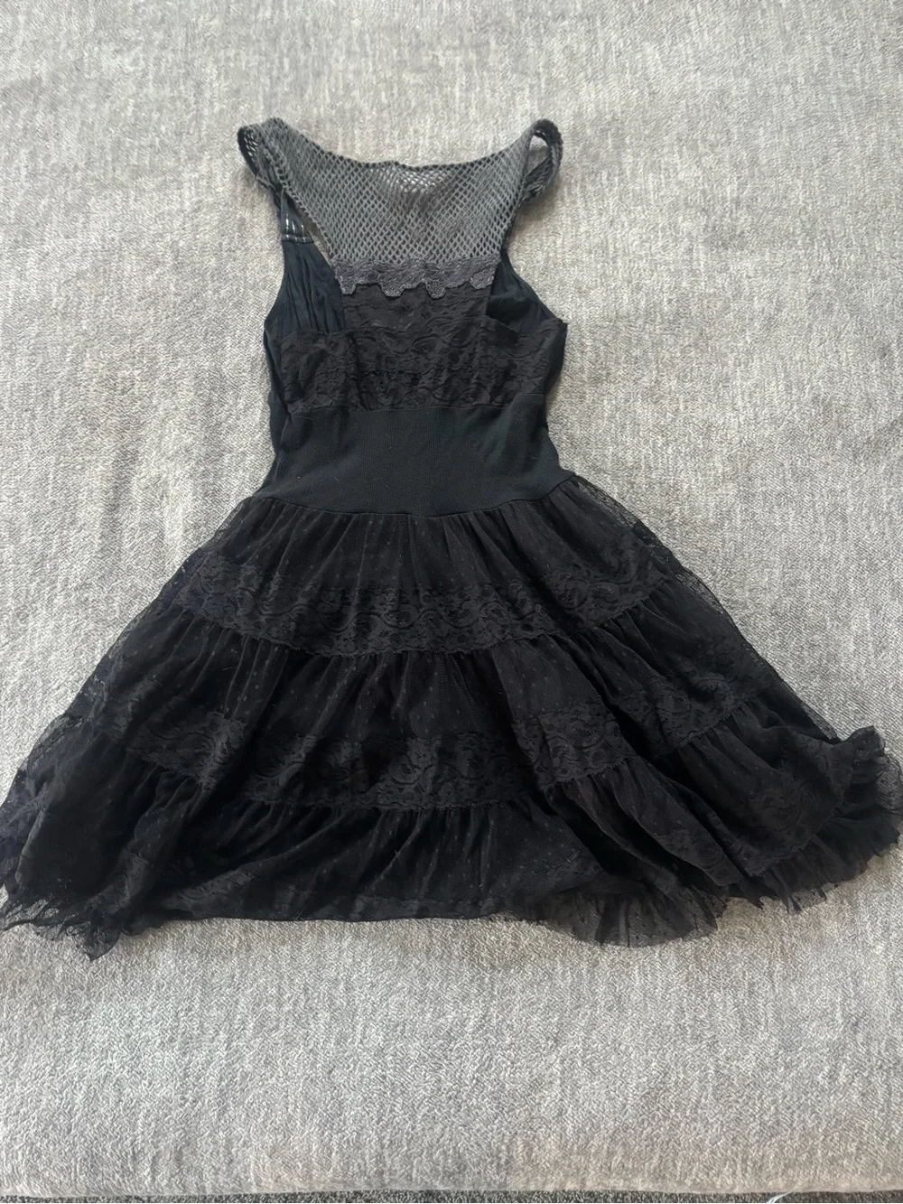 Vintage 100% cotton Free People dress with lace and sequin XS Size 2 Black